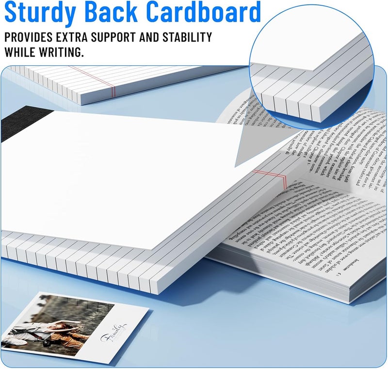 Ciphyfee 12pcs Legal Pads 8.5 x 11, 50 Sheets/Pack, Notepads 8.5 x 11 Inch, White Note Pads Clear Print Writing Pads of Paper, Memo Pads , Perforate Legal Notepads Paper , Wide Ruled Lined with Sturdy Back - Image 4
